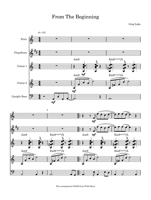 From The Beginning (Arr. Gary Wolk) - Emerson Lake & Palmer (Jazz Combo)