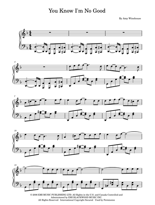 You Know I'm No Good (Arr. Piano Go Life) - Amy Winehouse Featuring Ghostface Killah (Piano Solo)