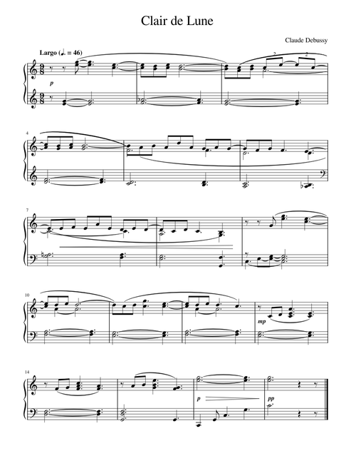 Clair de Lune (easy)