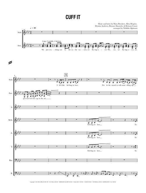Cuff It (Arr. Tehillah Alphonso) - Beyonce (Choral, SATB divisi)