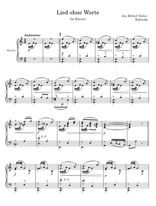 Lied ohne Worte - Jan Křtitel Václav Kalivoda