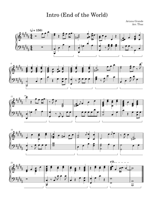 Intro (End of the World) – Ariana Grande (Piano Solo)
