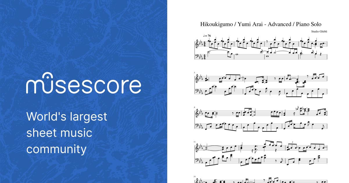 Studio Ghibli - The Wind Rises - Hikoukigumo Sheet Music for