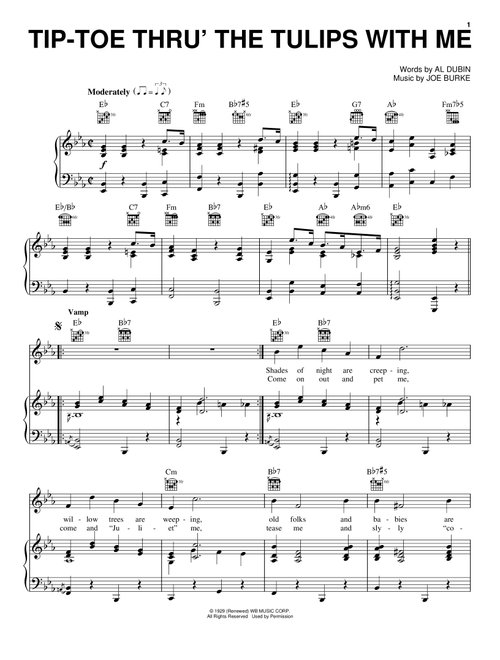 Tip-Toe Thru' The Tulips With Me - Tiny Tim (Piano-Vocal-Guitar)