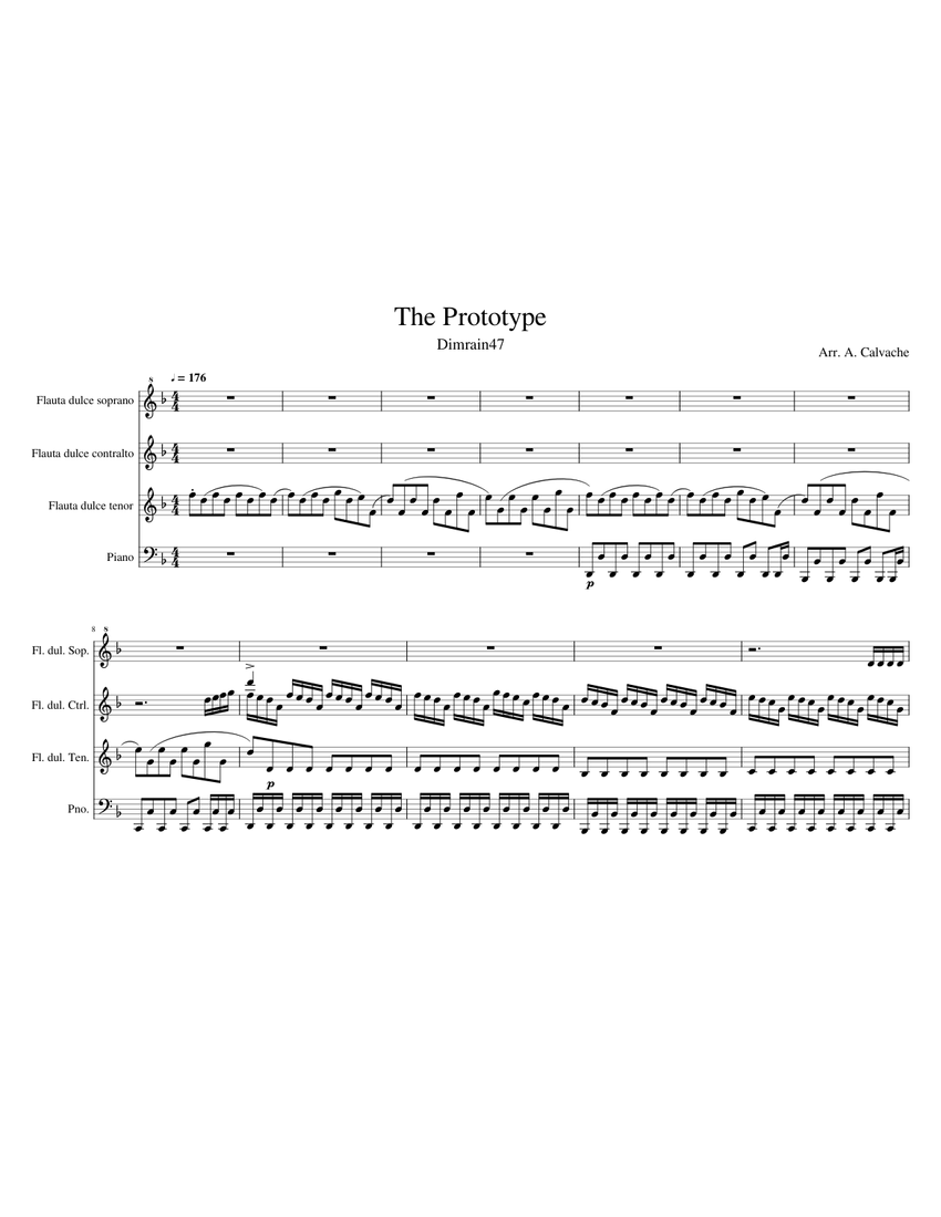 The Prototype - DimRain47 Sheet Music for Piano, Recorder