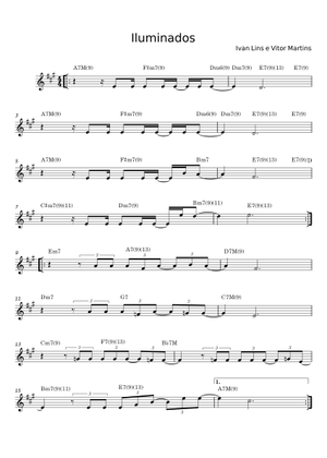 IVAN LINS 1 スコア H) Iluminados (Ivan Lins) Sheet Music with Chords for Piano (Piano