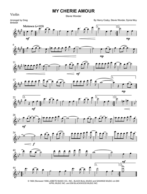 My Cherie Amour (Arr. Greg Birdwell) - Stevie Wonder (Violin Solo)