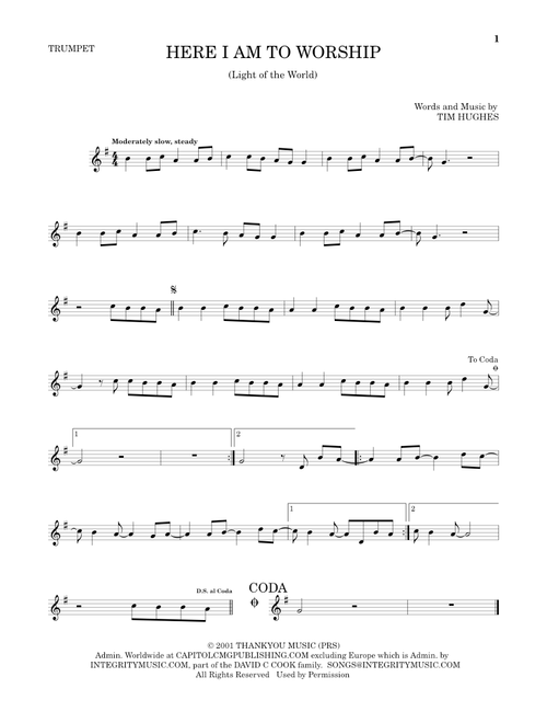 Here I Am To Worship (Light Of The World) - Phillips Craig & Dean, Tim Hughes (Trumpet Solo)