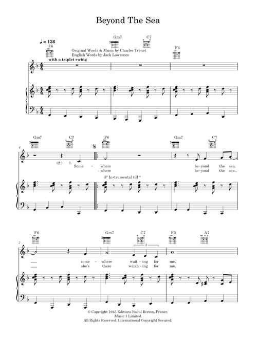 Beyond the sea - Robbie Williams (Piano-Vocal-Guitar (Piano Accompaniment))