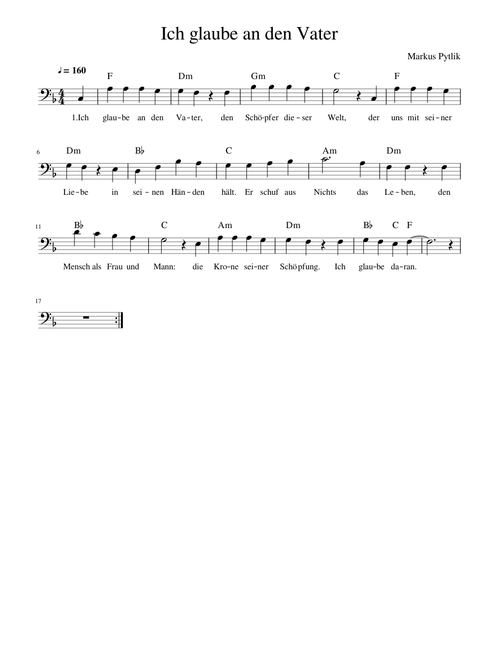 Ich glaube an den Vater Euphonium Gitarren Akkorde