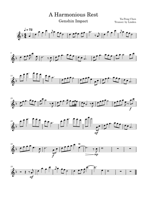 Genshin Impact - A Harmonious Rest (Violin)