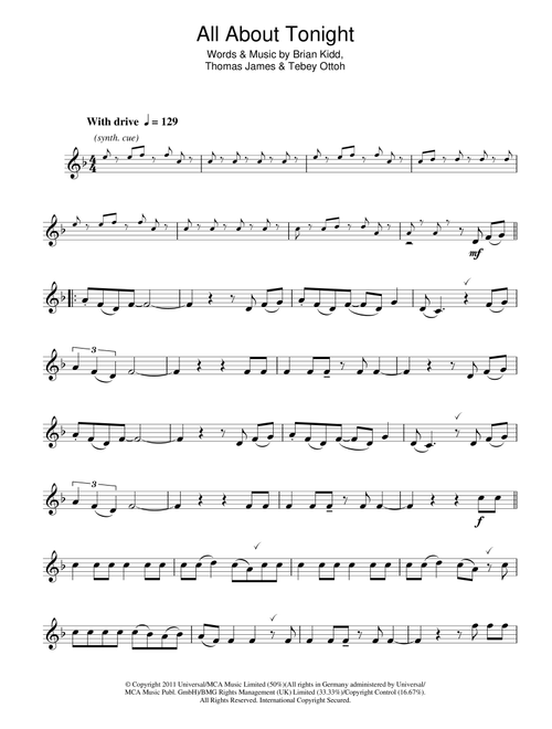 All About Tonight - Pixie Lott (Clarinet Solo)