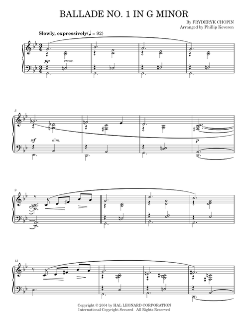 Ballade No. 1 In G Minor [Jazz version] (arr. Phillip Keveren) - Frederic Chopin (Piano Solo)