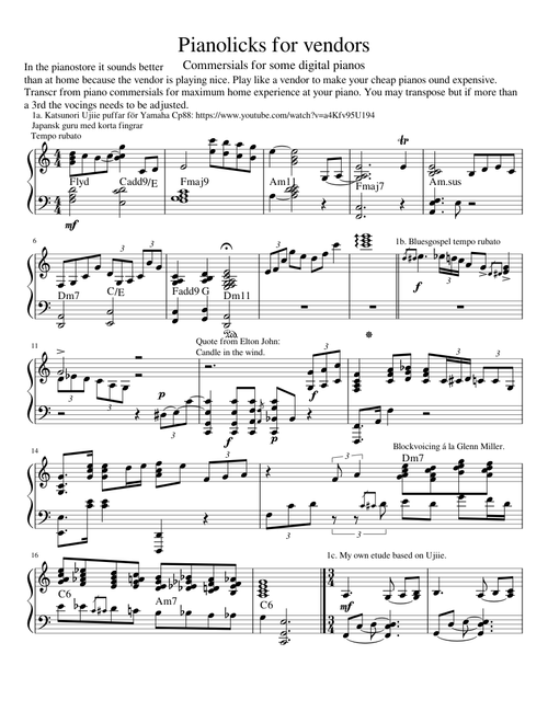 Pianolicks for vendors with small hands