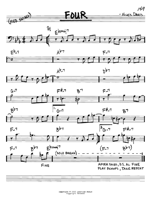Four - Miles Davis, John Coltrane (Real Book - Melody-Chords)
