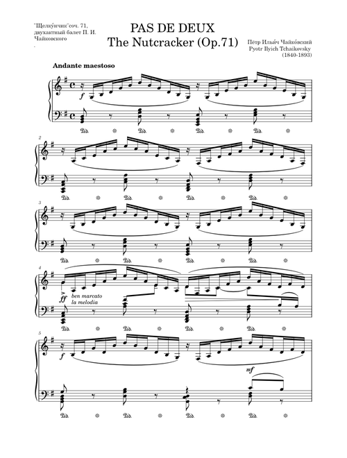 Pas de Deux (The Nutcracker Op.71), P.I. Tchaikovsky