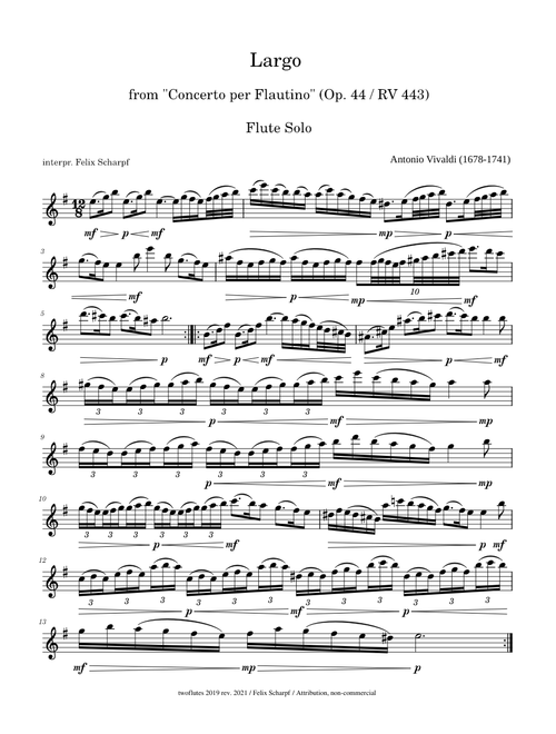 Antonio Vivaldi - Largo from "Concerto per Flautino (RV 443 )