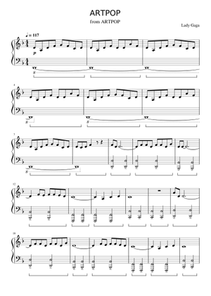 Play Official version of Artpop Sheet Music by Lady Gaga for Piano ...