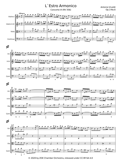 Violin Concerto in A Minor, Op. 3 No. 6, RV 356 "L' estro armonico": I. Allegro - Antonio Vivaldi