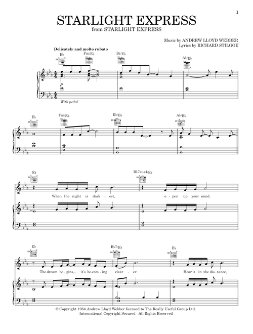 Starlight Express - Andrew Lloyd Webber (Piano-Vocal-Guitar)