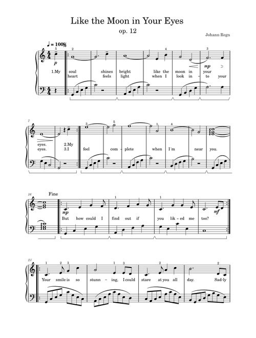 Like The Moon In your Eyes (Song Version)