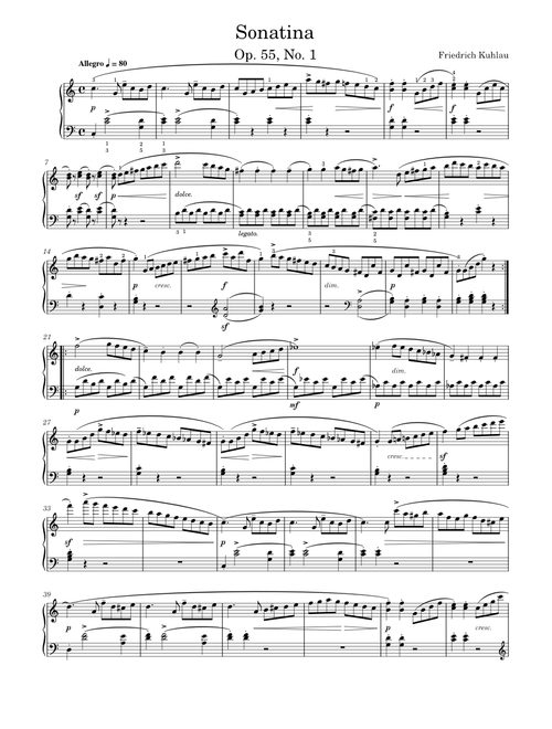 Kuhlau Sonatina Op.55 No:1