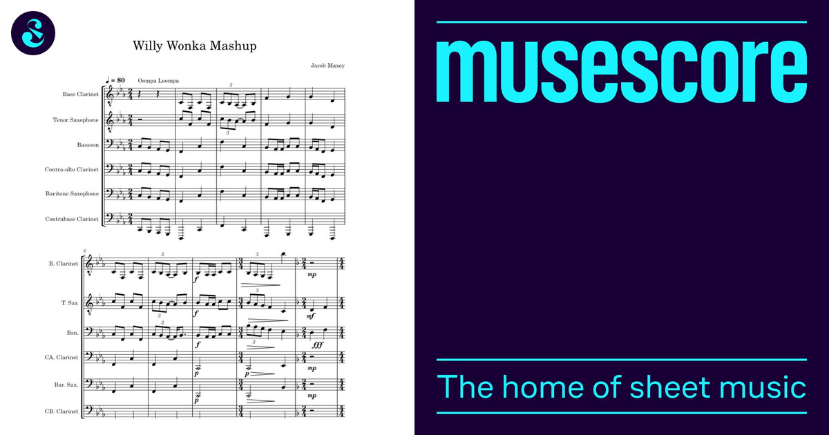 Willy Wonka Mashup Sheet music for Bassoon, Saxophone tenor, Saxophone