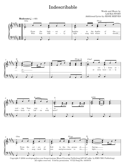 Indescribable - Chris Tomlin (Piano-Vocal-Guitar)