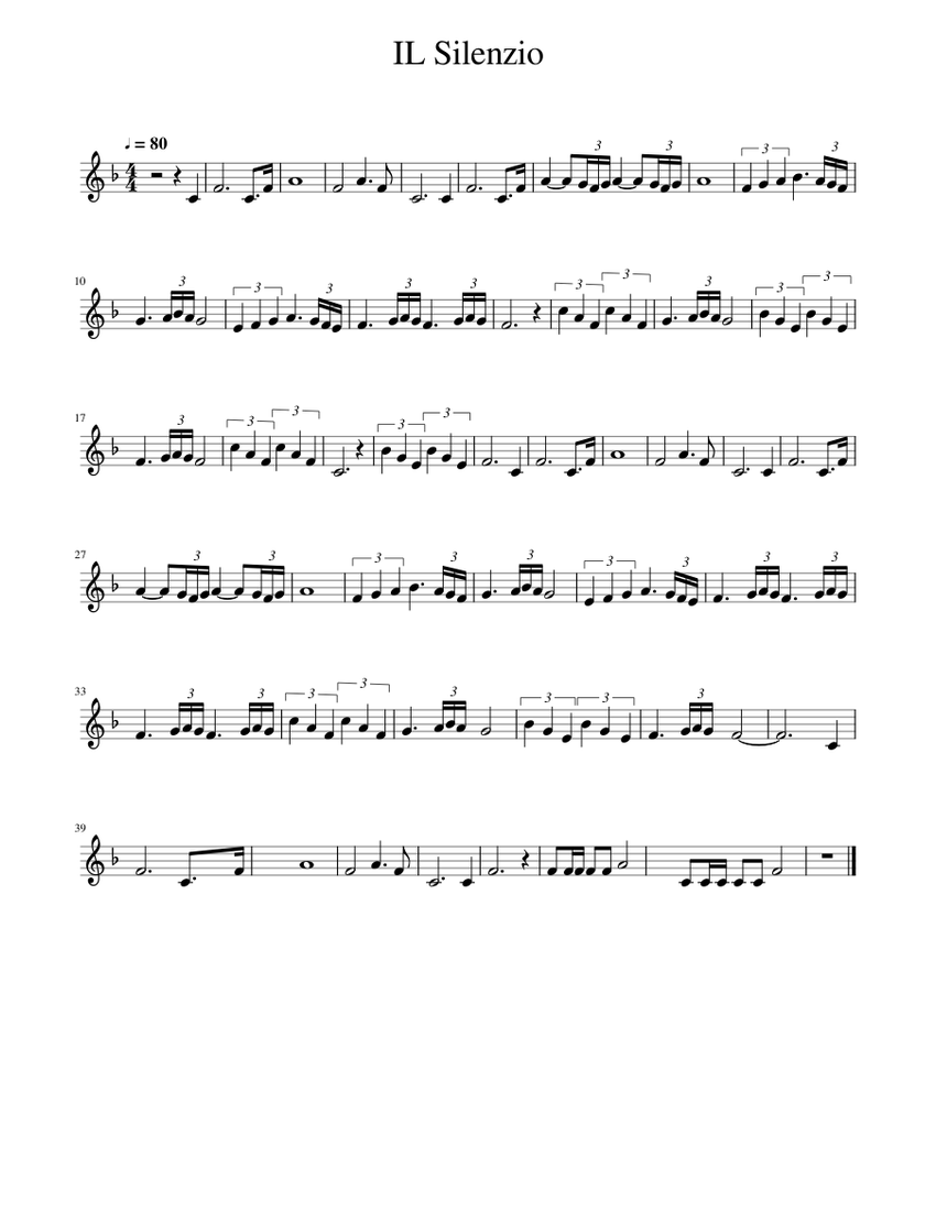 IL_Silenzio Sheet Music For Trumpet In B-flat (Solo) | Musescore.com