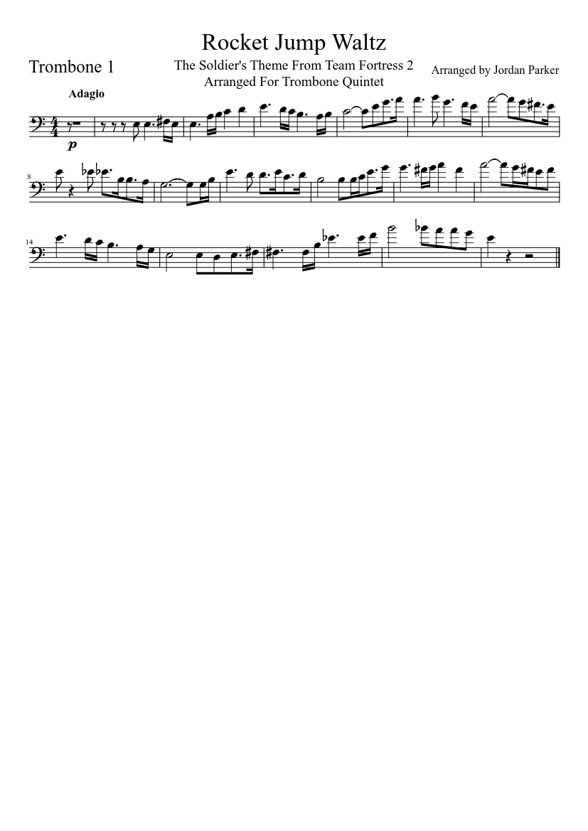 Rocket Jump Waltz - Lead Trombone Sheet music for Trumpet in c (Solo) |  