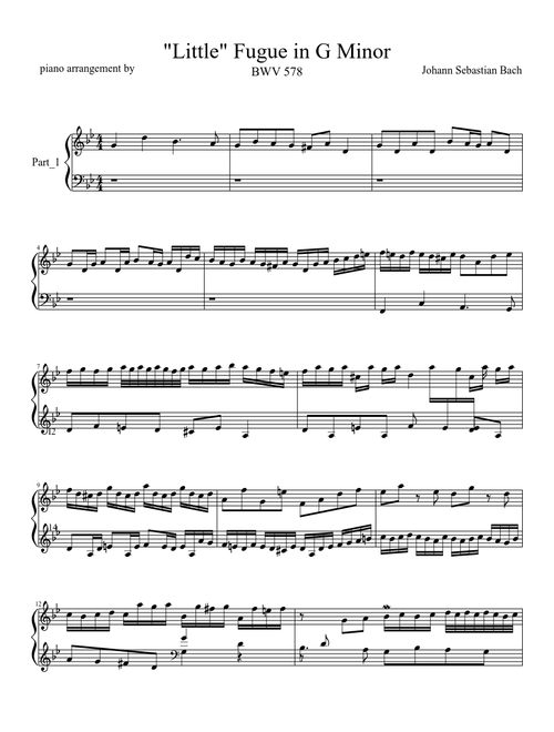 "Little" Fugue in G Minor Bach