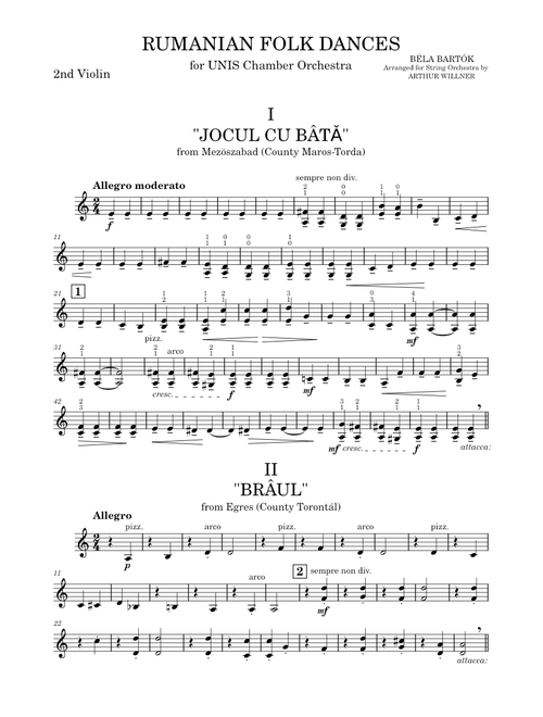 Rumanian Folk Dances_2nd Violin