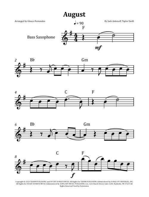 August (Arr. Glauco Fernandes) - Taylor Swift (Instrumental Solo)