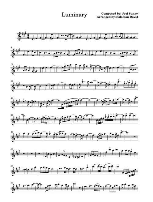 Luminary (Arr. Solomon David) - Joel Sunny (Violin Solo)