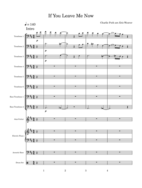 If You Leave Me Now (Arr. Eric Weaver) - Charlie Puth Feat Boyz Ii Men (Jazz Ensemble)