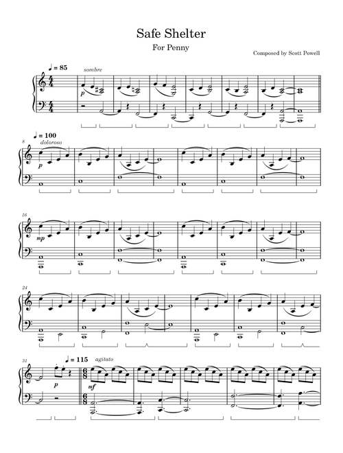 Safe Shelter - solo piano