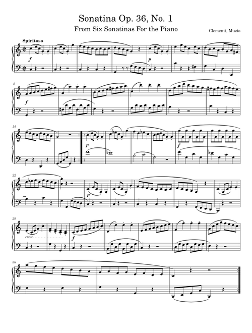 Sonatina Op. 36, No. 1 - Clementi