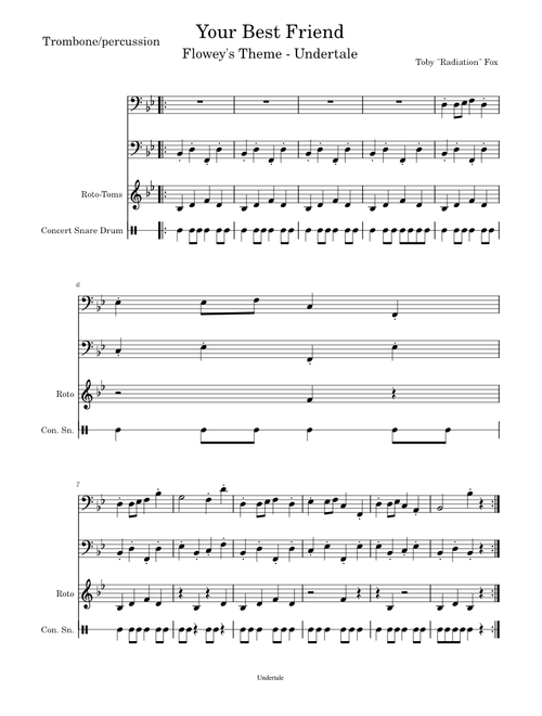 Your Best Friend – Toby Fox Undertale - Your Best Friend Floweys Theme trombone