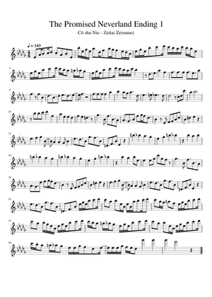 The Promised Neverland ED - Zettai Zetsumei Sheet Music for Flute