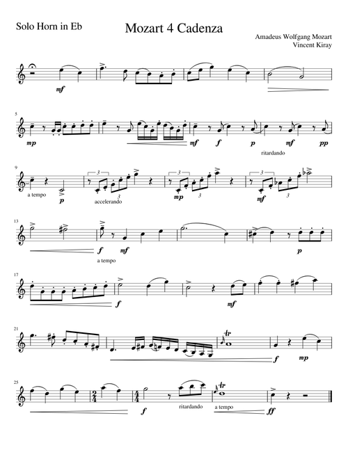 Horn Concerto No. 4 Cadenza