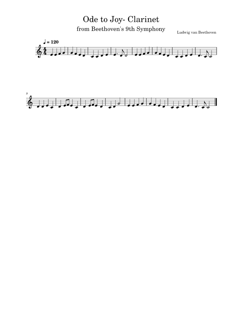 Ode To Joy Ludwig van Beethoven Ode to Joy Sheet music for