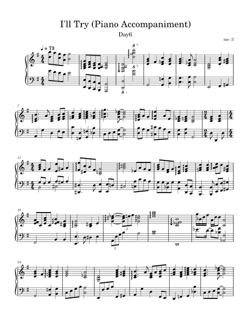 I'll try – DAY6 (Piano Accompaniment)
