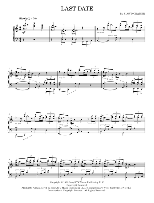 Last date - Floyd Cramer (Piano Solo)