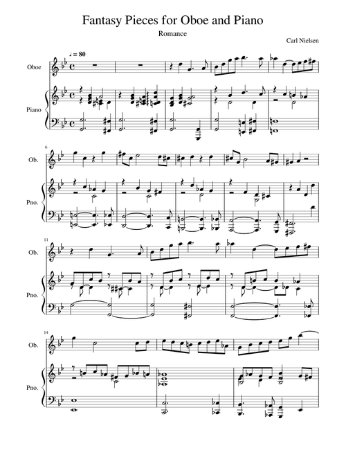 Two Fantasy Pieces for Oboe and Piano Romance