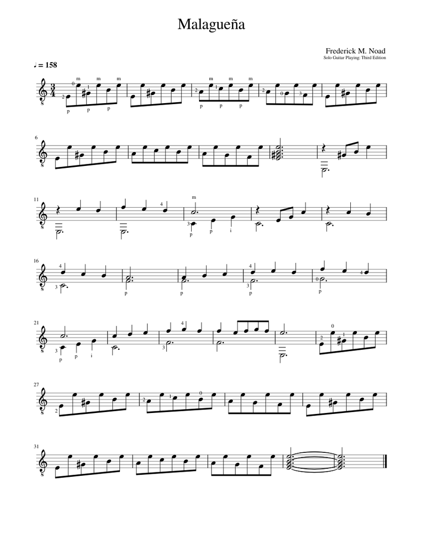 Malagueña - piano tutorial