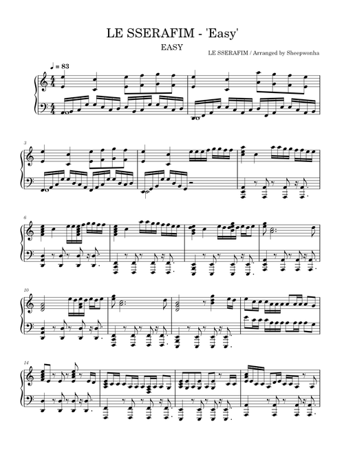SEVENTEEN sheet music by sheepwonha | Play, print, and download in