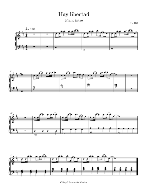 Hay libertad – La IBI | intro piano en 4 niveles (principiante-intermedio)