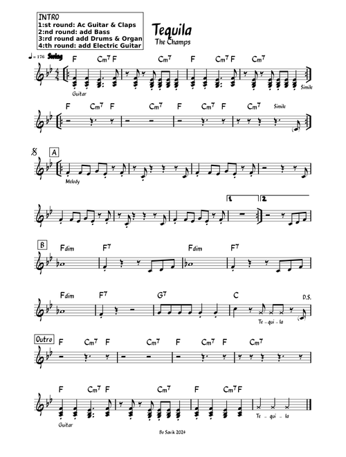 Tequila – The Champs (Melody & Chords)