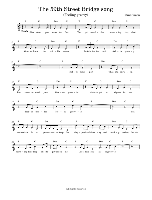 59th Street Bridge Song Feelin Groovy – Simon & Garfunkel