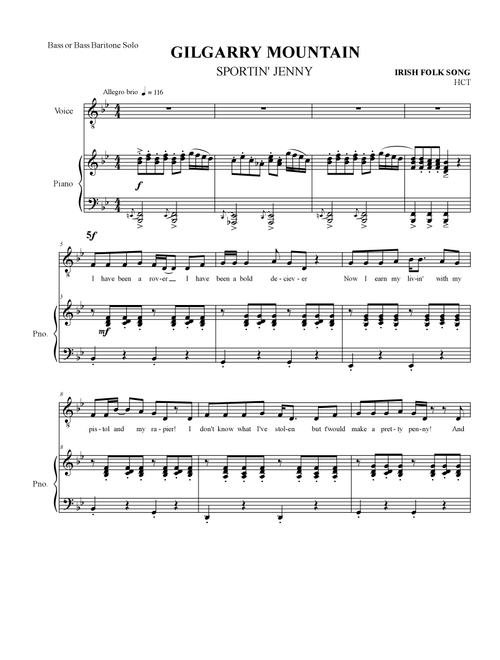 Gilgarry Mountain - Bass or Bass Baritone (Arr. Hal Thomas) (Vocal Solo)